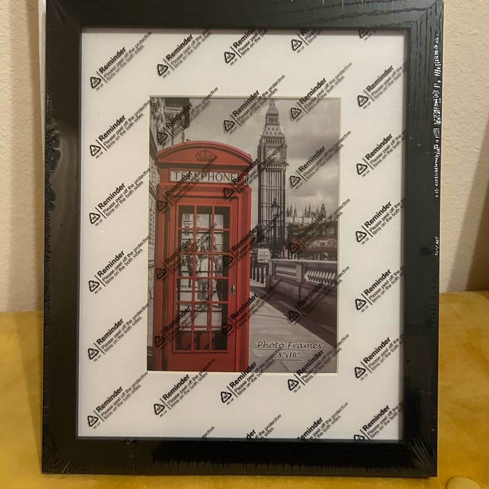 PEALSN -  (6) Six - black wood grain frames 8x10